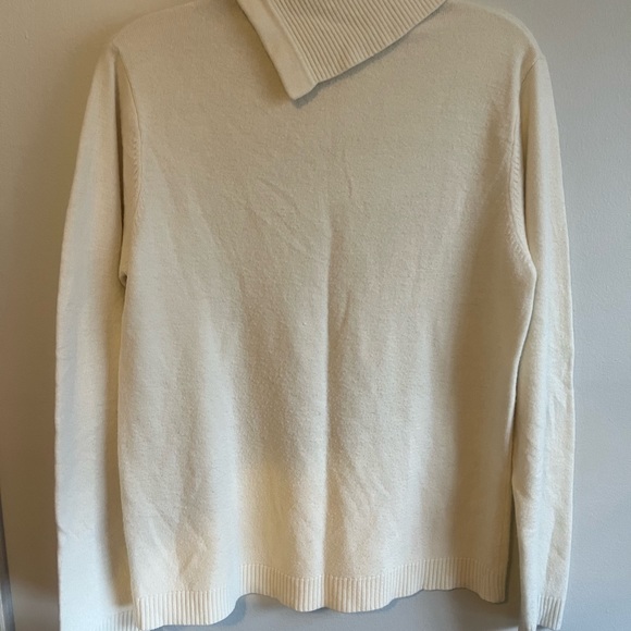 Vintage Mockneck Turtleneck Sweater Cream Acrylic Cashmere Like Cowl Size 12/14 - Picture 2 of 8